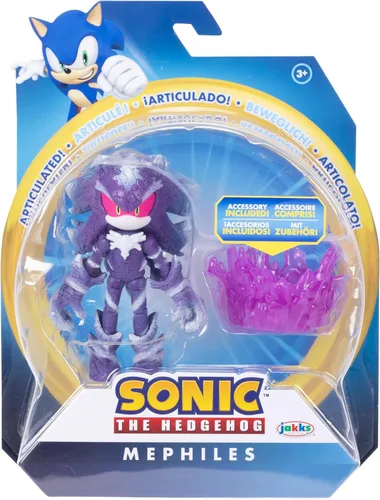 Vista 6 de Sonic the Hedgehog Figura de acción de Mephiles the Dark de 4 pulgadas con accesorio de base de niebla morada. A partir de 3 años