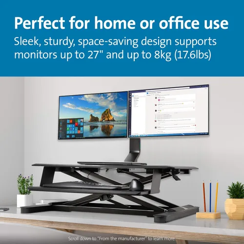 Vista 7 de Kensington Soporte de Monitor Doble para Escritorio, Soporte para Monitor Vesa con Abrazadera en C, se Adapta a 2 Monitores Ultraanchos de hasta 27