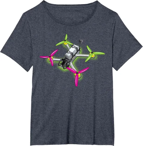 Vista 84 de Freestyle FPV Racing Drone Pilot Acro Quadcopter - Camiseta de sandía, Negro, S
