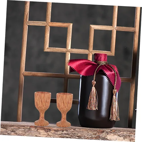Vista 5 de BESPORTBLE Elegante copa decorativa de madera de agua taza de cóctel de madera ideal para picnic barbacoas