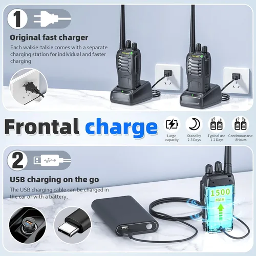 Vista 11 de 888HD Walkie Talkies, radios digitales bidireccionales para 888HD-6 Pack
