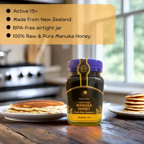 Vista 4 de Mujezat Al-Shifa 100% Miel de Manuka Cruda y Pura de Nueva Zelanda - 15+ Activa Miel Certificada de Grado Premium UMF 17.6oz / 500g