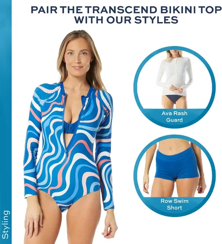 Vista 5 de BEACH HOUSE SPORT Traje de baño de una pieza con cremallera frontal de manga larga Sculpt - Top de bikini adicional