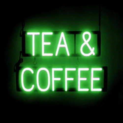 Vista 45 de SpellBrite Letrero de té Aspecto de letrero de té neón, luz LED azul, 13.1 x 6.3 pulgadas Ultra-Bright Click-Together Signage for Cafes, with