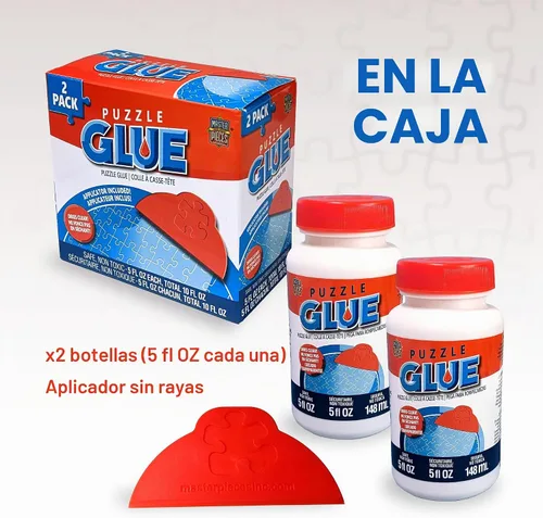 Vista 7 de MasterPieces – Pegamento para rompecabezas con esparcidor de plástico ancho, fácil de aplicar, se seca rápido y transparente, protege rompecabezas