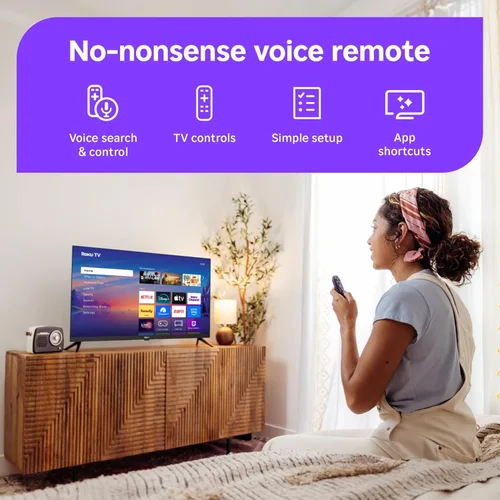 Vista 4 de Roku Smart TV – Serie Select de 32 pulgadas, 720p HD TV – Roku TV con control remoto por voz – Televisión LED de pantalla plana con Wi-Fi