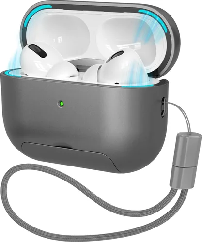 Vista 21 de Funda AirPods Pro de 2ª/1ª generación con kit de limpieza (HaloLock), soporte ajustable antideslizante, revestimiento antihuellas y precisión
