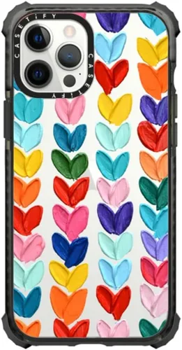 Vista 21 de CASETiFY Funda Ultra Impact para iPhone 12 Pro Max - Adhesivo Aries Moross, color negro transparente