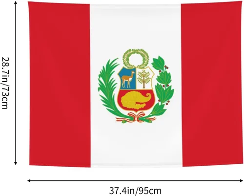 Vista 7 de Rqwaaed Tapiz de bandera peruana adorna perfectamente la pared de 29 x 37 pulgadas