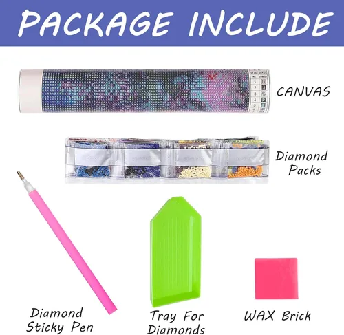 Vista 5 de SKRYUIE Kits de pintura de diamantes de Papá Noel 5D – Kits de arte de diamantes para adultos Navidad, taladro redondo completo, punto de cruz