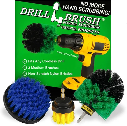 Vista 16 de Drillbrush Juego de Accesorios de Cepillo de Taladro para Limpieza de Baño – Kit de Cepillo Fregador Eléctrico para Bañera, Azulejos, Ducha