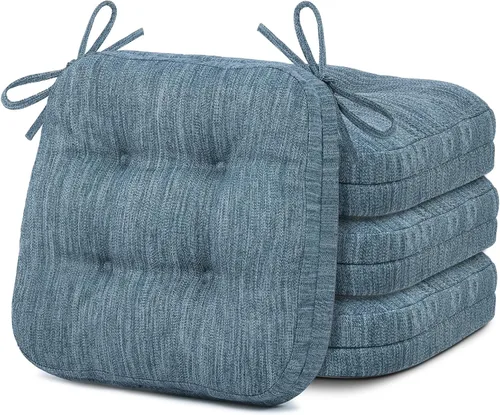 Vista 28 de Shinnwa Juego de 2 cojines para silla de comedor, cojines para silla de cocina de espuma viscoelástica de doble capa, almohadillas de asiento
