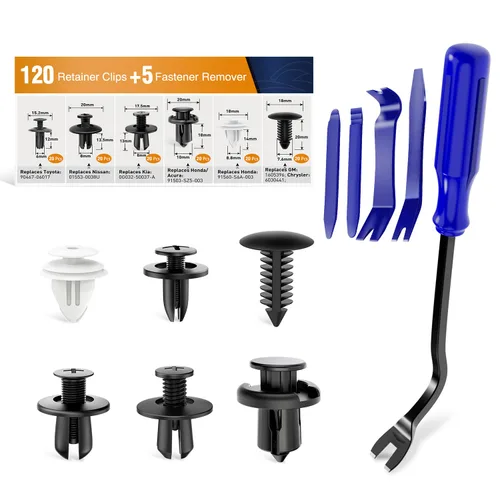 Vista 12 de GOOACC 100 clips de guardabarros para el cuerpo, remaches para el motor, debajo de la cubierta, clips de protección contra salpicaduras para Honda