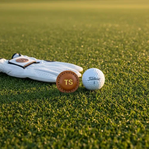 Vista 7 de Northwind Personalized Leather Golf Ball Markers (Set of 2) – Made in USA - Custom Monogrammed Full Grain Leather Ball Markers – Custom Golf