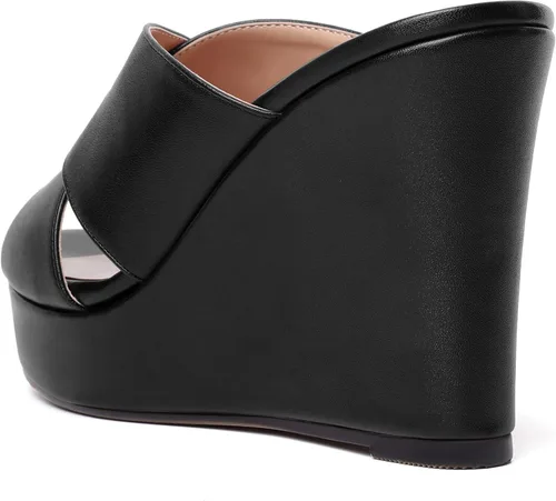 Vista 7 de MODENCOCO Sandalias de tacón alto con plataforma mate para mujer, puntera abierta, estilo casual, de 4 pulgadas