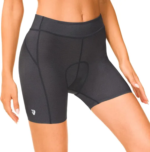 Vista 2 de DEALYORK Pantalones cortos acolchados para mujer, ropa interior de ciclismo, pantalones cortos de ciclismo con acolchado 3D, diseño súper ligero
