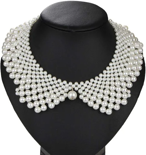 Vista 2 de RBG Collar de disidencia para mujeres y niñas blusa desmontable con cuentas de perlas collar falso collar femenino Ruth Bader Ginsburg Metal