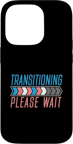 Vista 17 de Funda transgénero LGBTQ para iPhone 16 Transitioning Please Wait Rainbow Pride