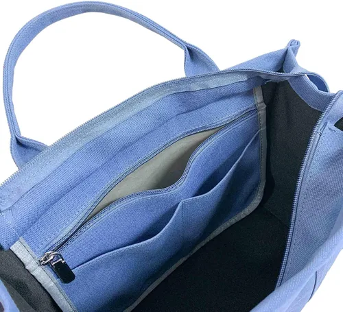 Vista 4 de Bolsos de mujer Bolsos de mano de gran capacidad Bolsas de compras Bolsas de hombro simples Bolsas de hombro Bolsas de mano negras Azul
