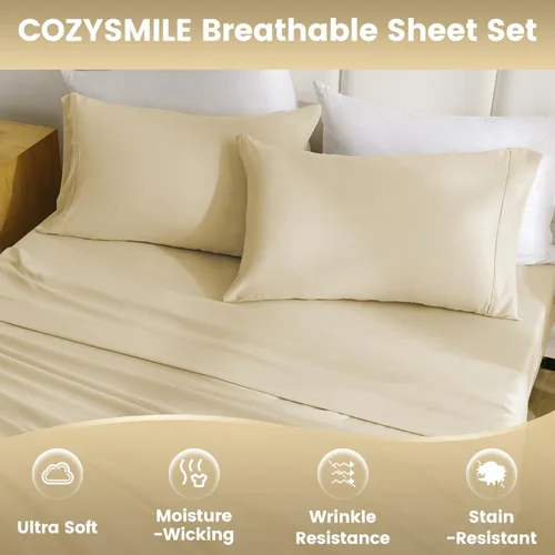 Vista 6 de CozySmile Juego de Sábanas Suaves como Seda Twin XL - Sábanas de Microfibra Transpirable Refrescante de Lujo de 3 Piezas, Bolsillo Profundo de 16