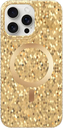 Vista 47 de LONLI Hue - para iPhone 15 Pro Max [Compatible con Magsafe] - Funda de teléfono floral dorada - [Amortiguador de 360°] - Funda de teléfono linda