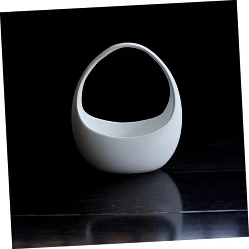 Vista 6 de GANAZONO 1 cesta colgante maceta de cerámica para oficina en casa, lavabo decorativo de porcelana para plantas carnosas, espacio de plantación más