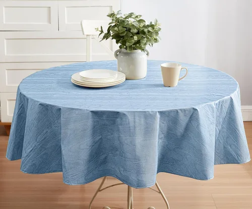 Vista 20 de Newbridge Moire - Mantel de franela de vinilo con estampado ondulado de color sólido para interiores y exteriores