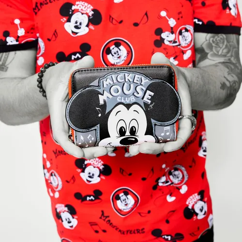 Vista 3 de Loungefly Disney 100th Mickey Mouse Club House - Cartera con cremallera alrededor, Negro -, Cartera