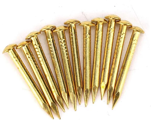 Vista 9 de Oumefar Uñas doradas de cabeza redonda de latón, minimodelo, bisagra de muebles de uñas, 100 piezas para accesorios de hardware, manualidades
