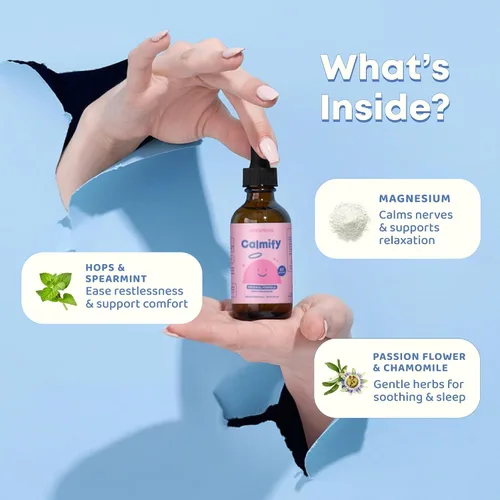 Vista 5 de JoySpring Calmify - Citrato de magnesio líquido para niños, sin azúcar, sin gluten, suplemento calmante con manzanilla, apoyo natural para niños