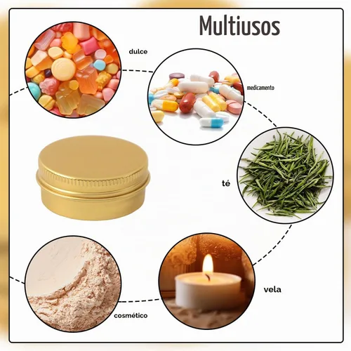Vista 4 de 30 unidades de latas de aluminio de 0.5 oz envases vacíos de bálsamo Dorado