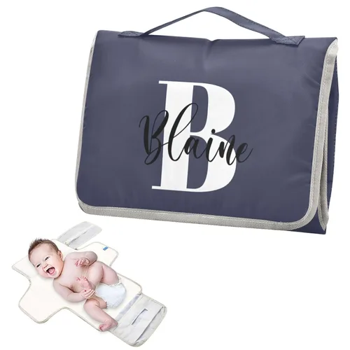 Vista 22 de Cambiador de pañales de bebé beige para niños pequeños, tapete portátil para cambiar pañales con bolsillo de almacenamiento para viajes, aparador
