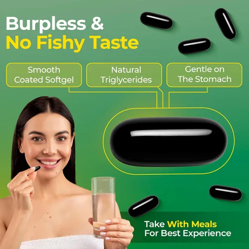 Vista 4 de Suplemento de aceite de pescado Omega 3 (90 unidades) Aceite de pescado omega3 capturado en la naturaleza, alto EPA DHA, rico en ácidos grasos