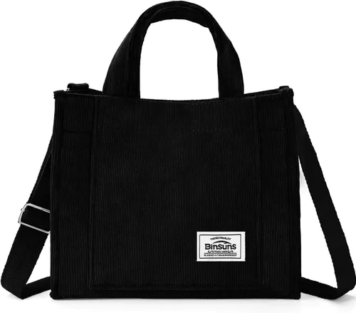 Vista 24 de Corduroy Tote Bag for Women Small Satchel Bag Mini Tote Bag Aesthetic Crossbody Handbag - School Work Travel Shopping