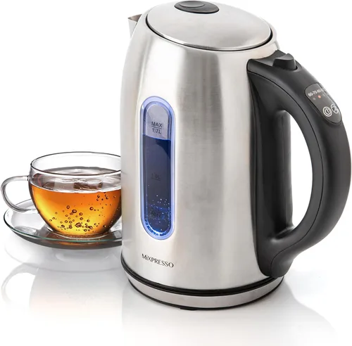 Vista 8 de Mixpresso - Tetera eléctrica de acero inoxidable rojo, 1,7 L, 1500 W