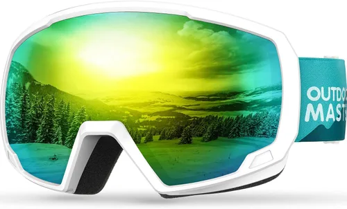 Vista 9 de OutdoorMaster - Lentes de esquí para niños, lentes de snowboard para niños, con protección UV, 100 % esférica, para niños y niñas