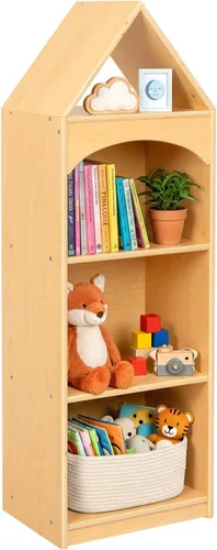 Vista 12 de OOOK Estantería Montessori y Organizador de Almacenamiento para Juguetes, Estantería Horizontal de 2 Niveles, Gabinete de Almacenamiento