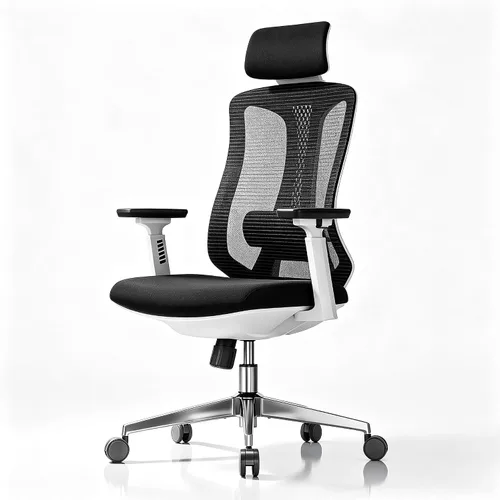 Vista 11 de Logicfox Silla de oficina ergonómica, silla de escritorio de malla con Negro - Asiento de malla
