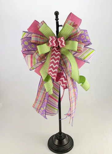 Vista 4 de Purple Fuchsia and Lime Spring Bow