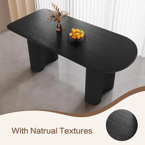 Vista 5 de Guyii Mesa de comedor de 62.99 pulgadas con una mesa completa, mesa de cocina moderna para 6 personas, mesa de comedor interior para cocina, bar
