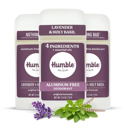 Vista 10 de Humble - Desodorante sin aluminio para mujeres y hombres, paquete variado, desodorante natural limpio y fresco en barra con aceites esenciales