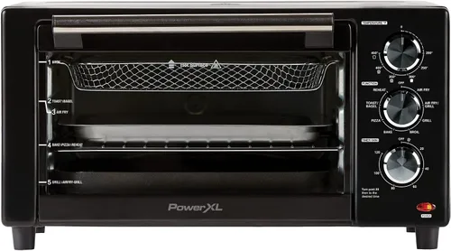 Vista 2 de PowerXL Air Fryer Grill Plus 8 en 1 asado, horneado, parrilla eléctrica para interiores (paquete de accesorios de 5 piezas), color negro