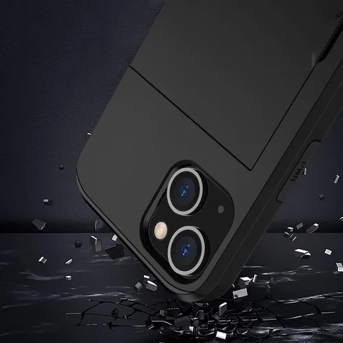 Vista 6 de Funda para iPhone 14 de 6.1 pulgadas, con ranura para tarjetero, 1 protector de pantalla de vidrio templado+1 protector de lente de cámara, doble