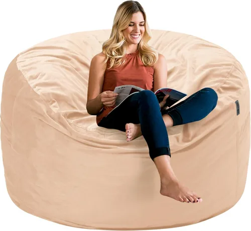 Vista 41 de HABUTWAY Silla de Puf de 2 Pies, Puf de 2' de Sillones Pequeños con Relleno, Silla de Puf en Forma de Lágrima de Terciopelo Ultra Suave con Funda