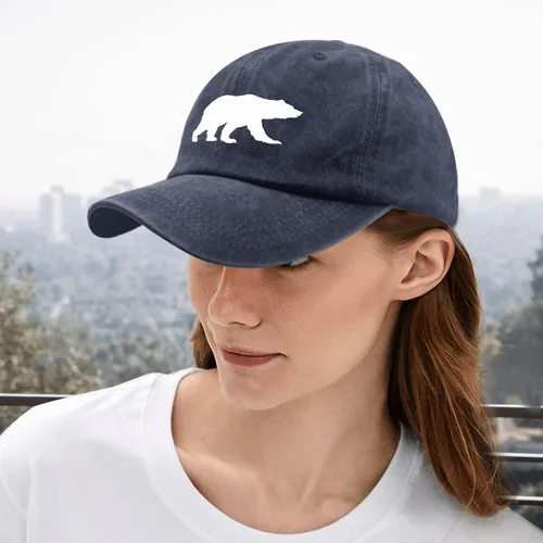 Vista 5 de devor Sombrero de papá con diseño de oso y sombrero para hombre con gráficos ajustables