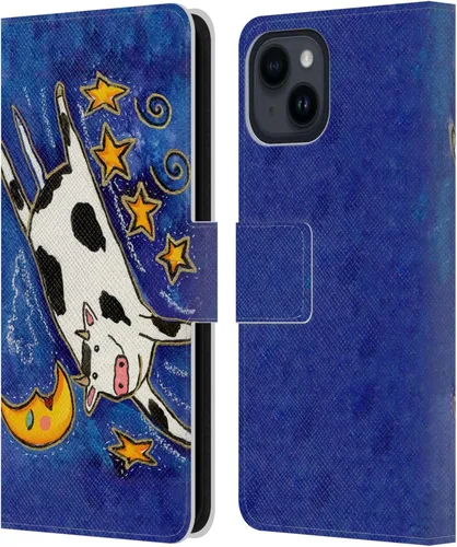 Vista 18 de Head Case Designs Officially Licensed Wyanne Blue Watercolour Bear Animals 2 Leather Wallet Case Compatible with Apple iPhone 15