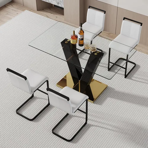 Vista 16 de Ebullient Juego de mesa de comedor de bar de 63 pulgadas para 2, juego de mesa de comedor de bar moderno con 2 taburetes de cuero sintético, mesa