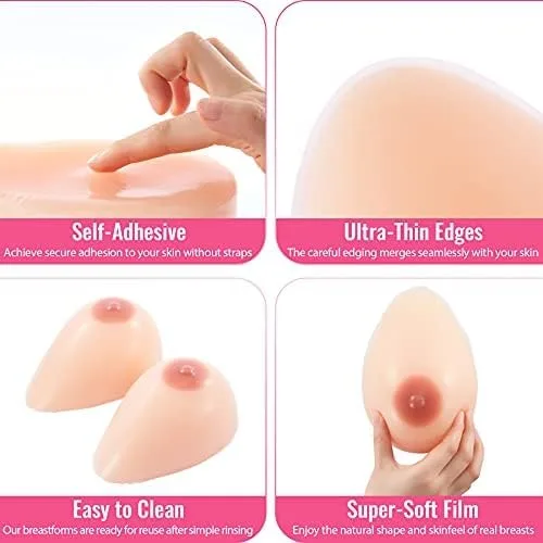 Vista 3 de Y-NOT Formas de pecho de silicona para travestis, mastectomía tetas falsas prótesis