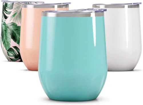 Vista 36 de Vaso de vino Maars Bev sin soporte de con paredes dobles aislantes al vacío de acero inoxidable de 12 onzas, Fucsia