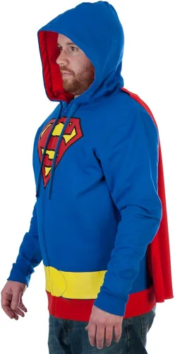 Vista 2 de DC Comics Superman Caped - Sudadera con capucha para hombre